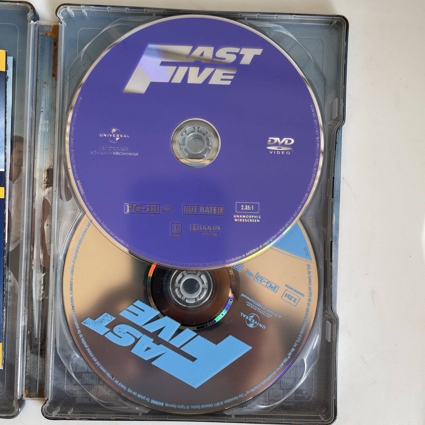 Fast Five Two Disc (DVD, 2011, Rated/Unrated) Steel box