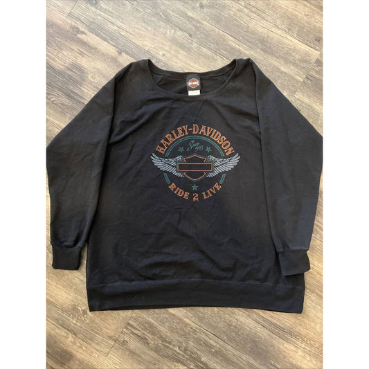 2014 Harley Davidson Sweatshirt Oversized Sweater Ride 2 Live Motorcycle Biker