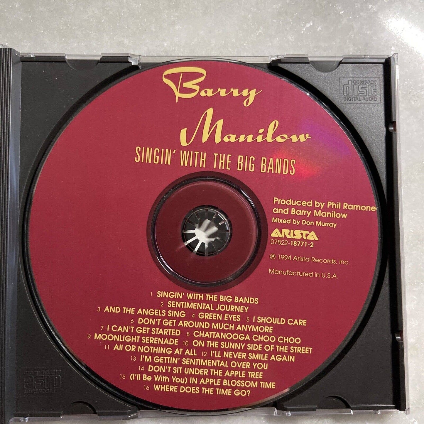 Singin' With The Big Bands by Barry Manilow (CD, 1994, Arista 07822-18771-2)