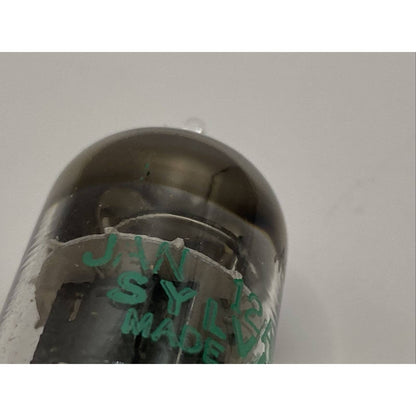 VINTAGE SYLVANIA 12AT7WB / ECC81 TUBE BLACK PLATE HALO GETTER Tested W Photos!