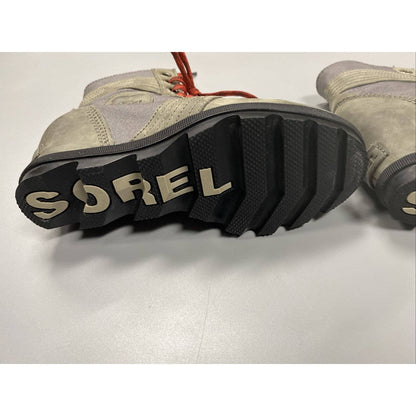Sorel Lexie Wedge Leather Ankle Boots Women 7.5 Quarry Gray NL3046-051