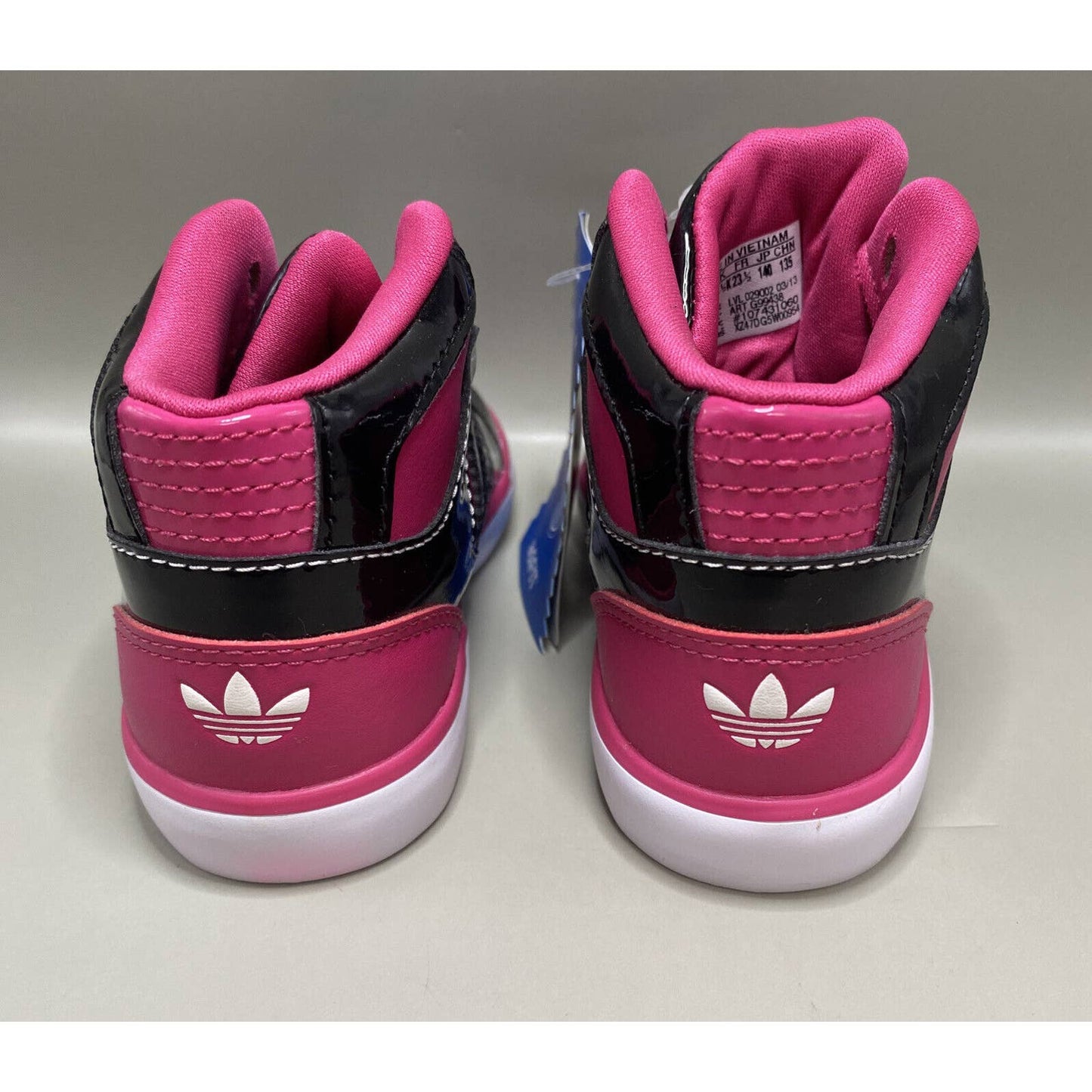 Adidas Court Attitude Hi Top Pink Black White G99348 Size 7k Youth Kids Shoes