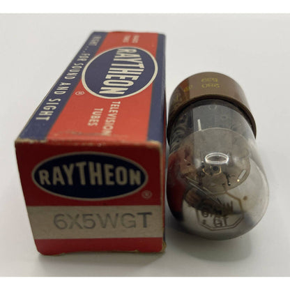 Raytheon 6X5WGT Brown Base Vacuum Tube Amplitrex NOS Radio Valve