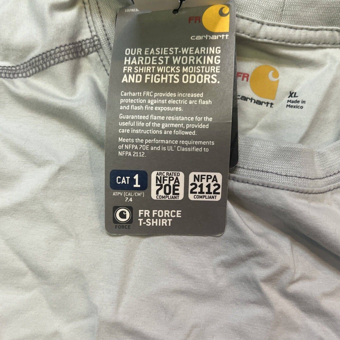Carhartt FR Shirt Mens XL Gray Force Flame Resistant Rare Custom Work Short