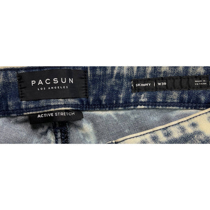 Men's PacSun Blue Jean Skinny Shorts NWT Style 0005 Size 30 Active Stretch NEW!