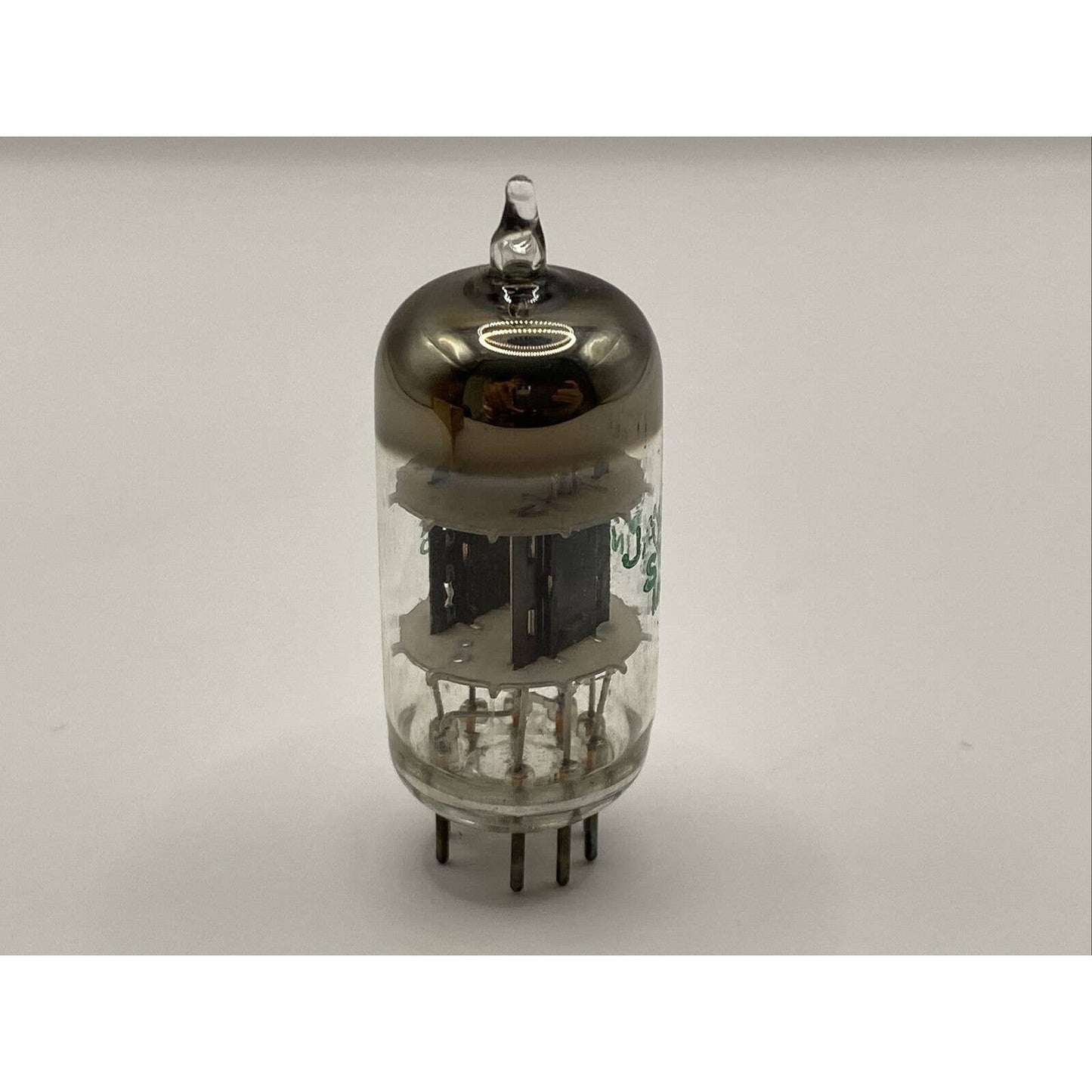 VINTAGE SYLVANIA 12AT7WB / ECC81 TUBE BLACK PLATE HALO GETTER Tested W Photos!