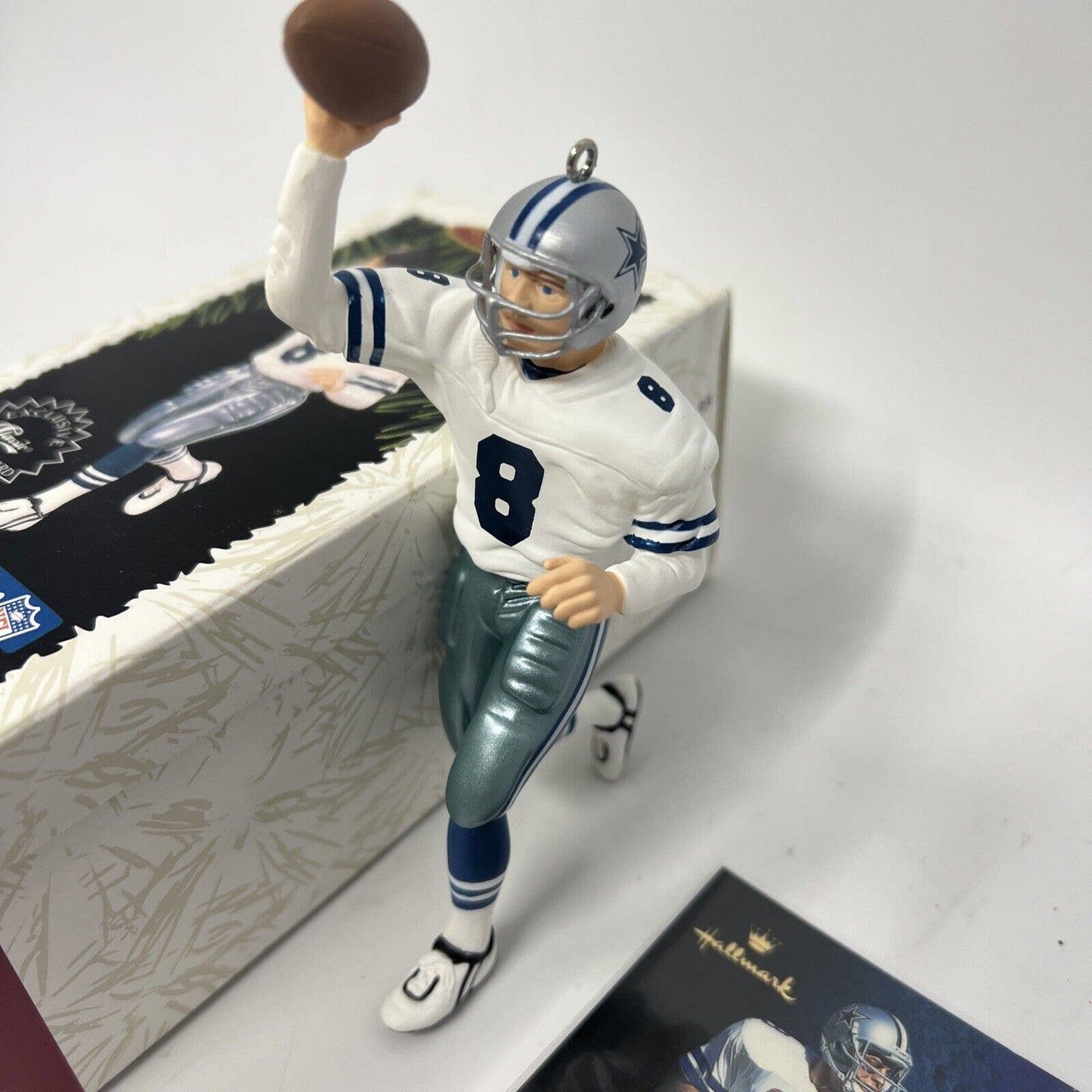 Troy Aikman Dallas Cowboy 1996 Hallmark Football Legends With Card Christmas