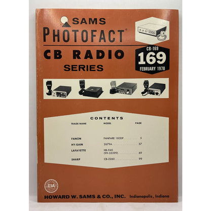 Sams Photofact CB Radio Series Service Repair Manual Book Guide Schematic # 169