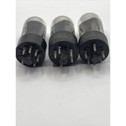 Lot of 3 - Sylvania 6W4GT Vacuum Tubes Amplifier - Ham Radio Valves TESTED