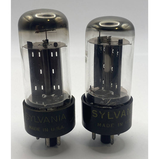 2 - Sylvania 12AX4GTA Audio Amplifier Radio Amp Vacuum Tubes - Tested With Photo