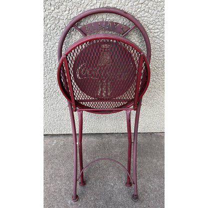 1993 Vintage Always Coke Coca Cola Metal Weathered Red Outdoor Folding Chair