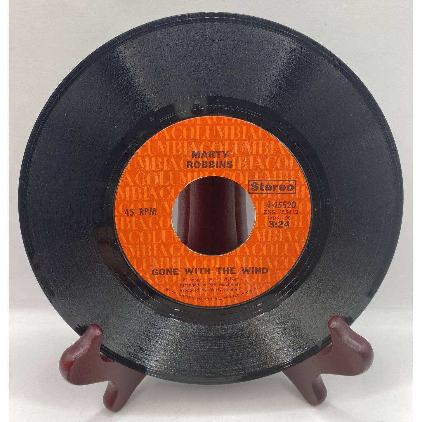 Marty Robbins 45 Vinyl Record Gone With The Wind - The Best Part Of Living!