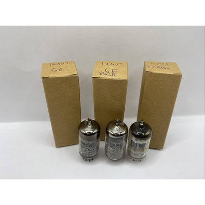 12AU7A ECC82 x 3 Vacuum Tubes Amp Amplifier USA Gray Plate Tested W Photos!
