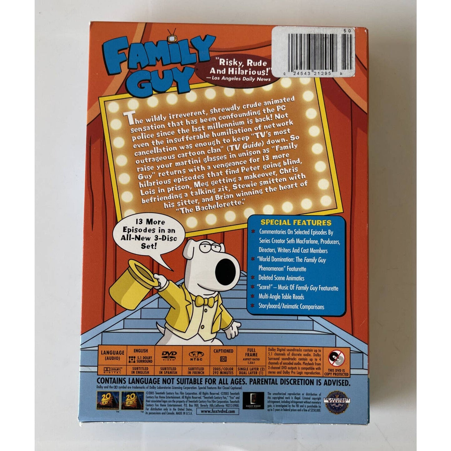 ✅ Family Guy Volume 3 DVD, 13 Episodes on 3-Disc Set, 2005